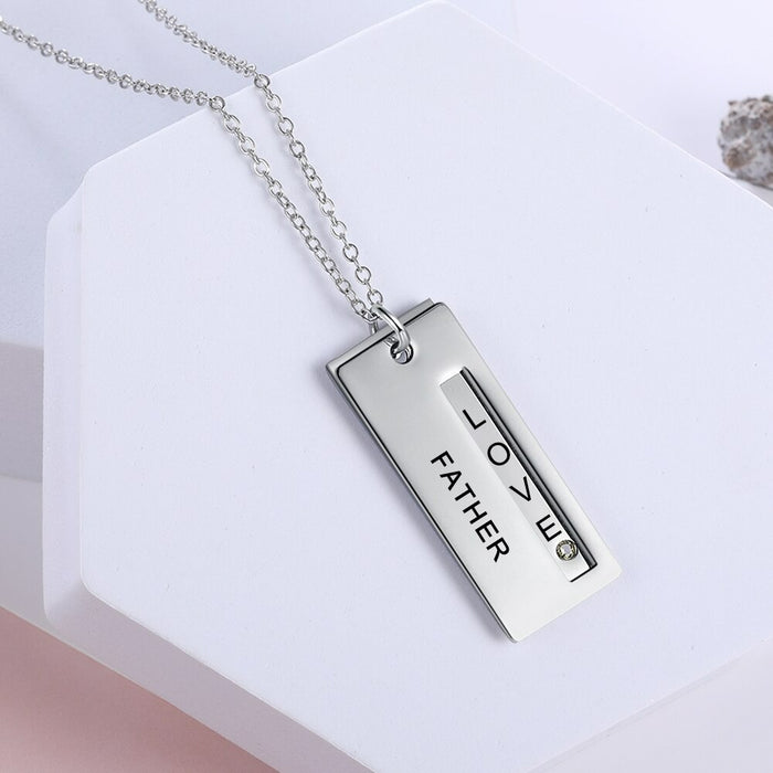 Personalized Engraved Name Pendant 1 Stone