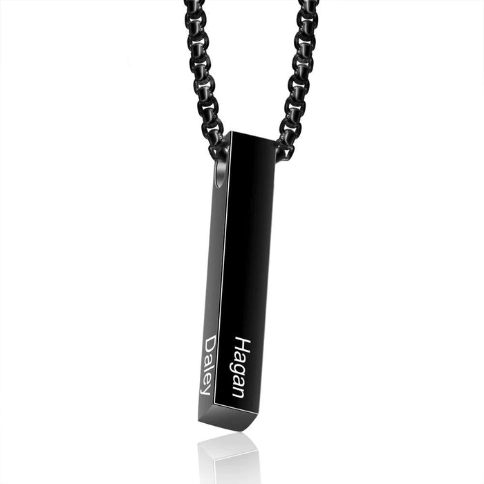 Customized 2 Names Vertical Bar Pendant