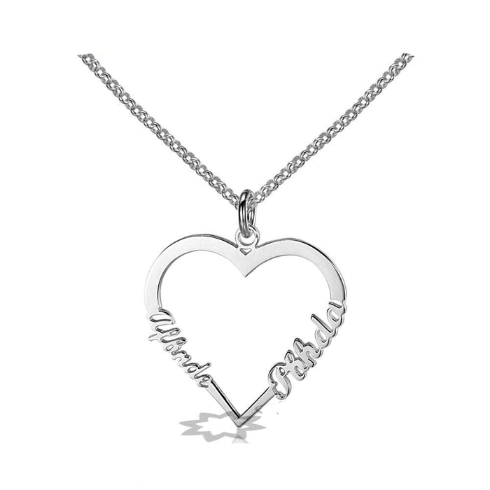 Personalized Silver Heart Shape Pendant