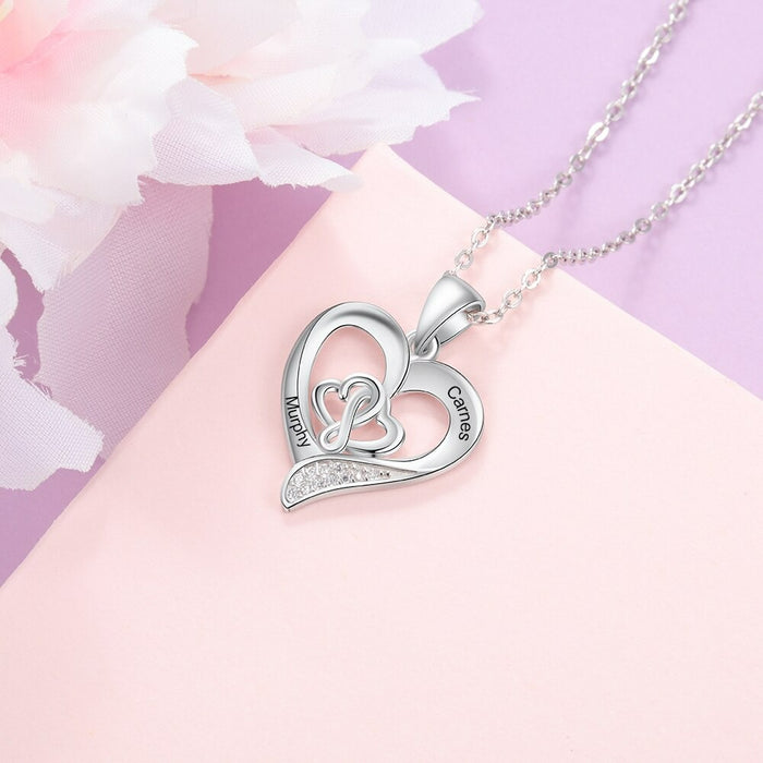Personalized Sterling Silver Heart-Shaped Necklace