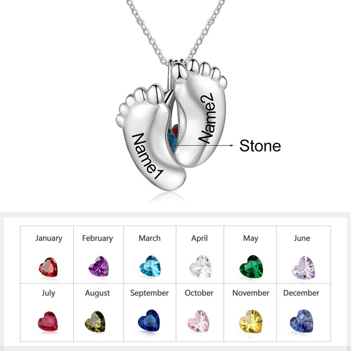 Personalized Baby Feet Engraved Pendant