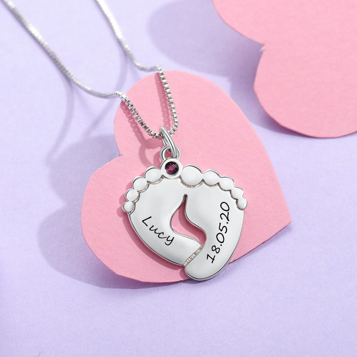 Personalized Baby Feet Necklace