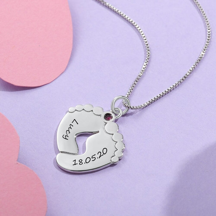 Personalized Baby Feet Necklace