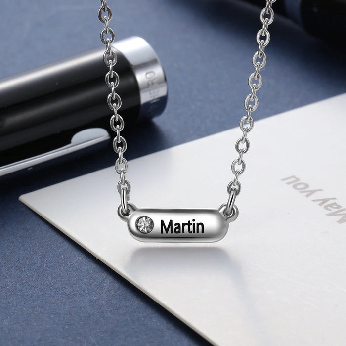Personalized 1 Name And 1 Birthstone Necklace