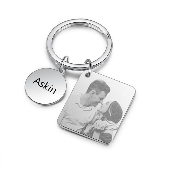 Personalized Engraved Photo, Name & Calendar Keychain