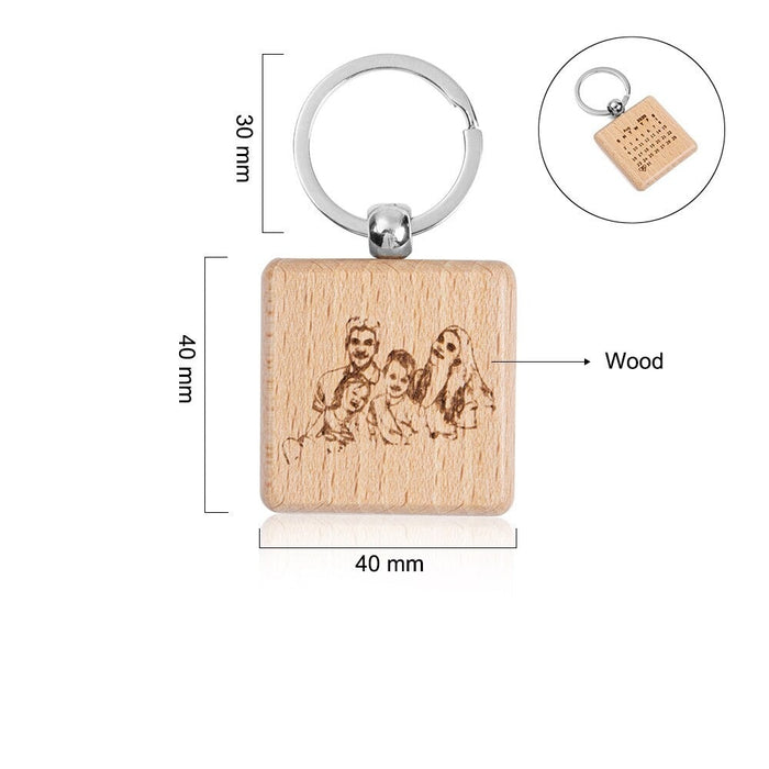 Wooden Customized Photo Keychains