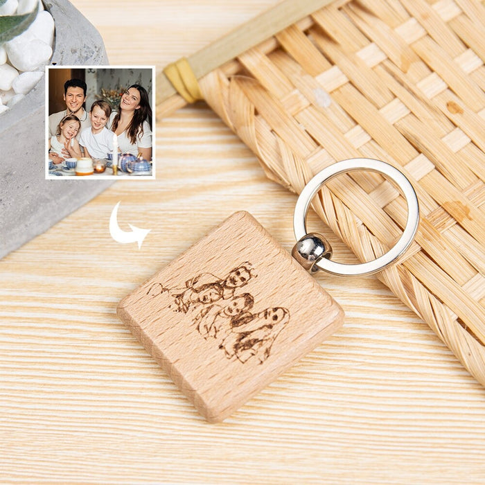 Wooden Customized Photo Keychains