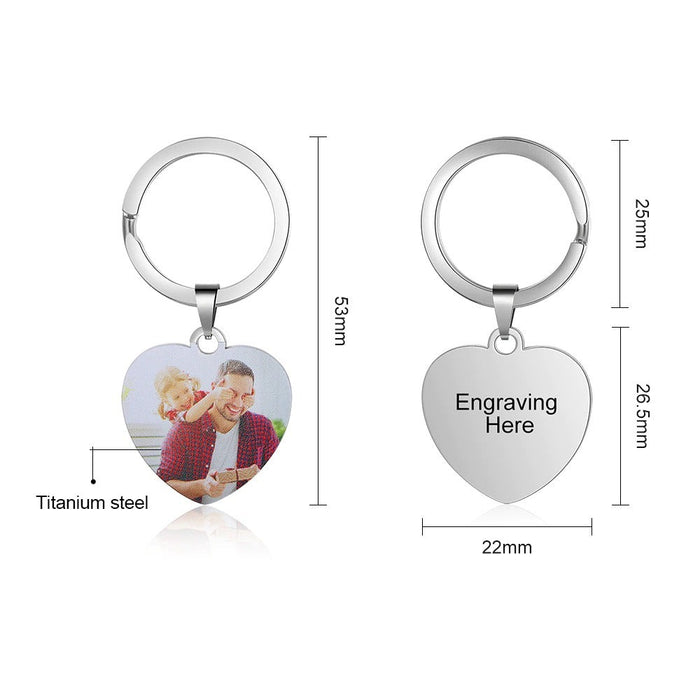 Personalized Cordate Photo keychains