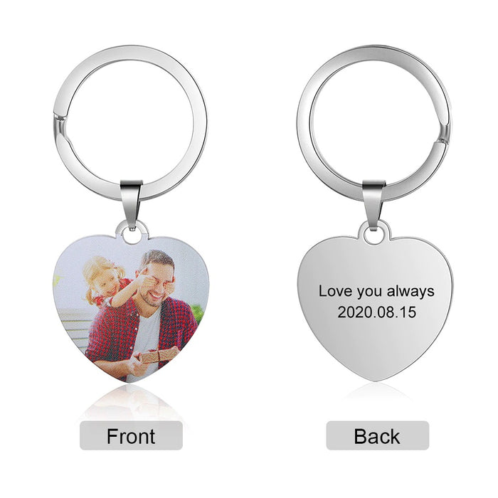 Personalized Cordate Photo keychains