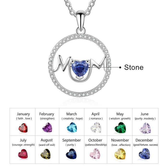 Personalized Heart 1 Stone Necklaces