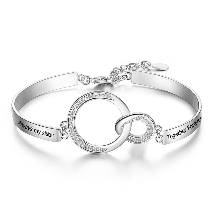 Personalized Engraved Name Circle Knot Bracelet