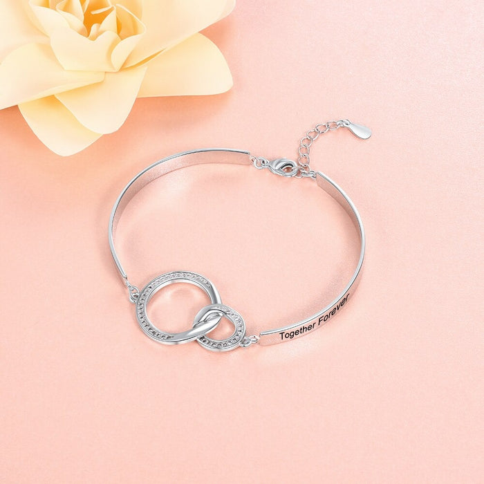 Personalized Engraved Name Circle Knot Bracelet
