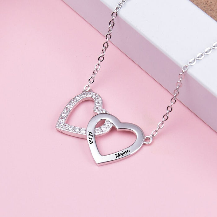 Personalized Engraved Name Heart-Shaped Necklace