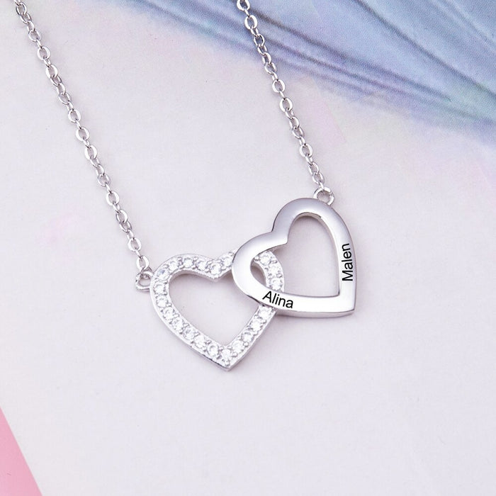 Personalized Engraved Name Heart-Shaped Necklace