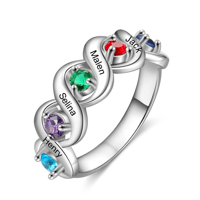 Personalized Engraving 5 Names Ring For Women