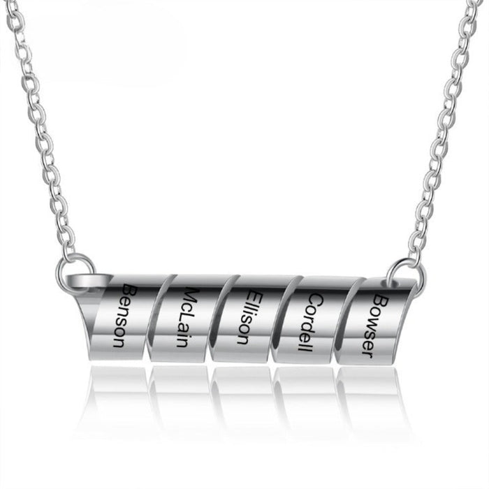 Personalized Engraving 5 Names Necklace For Men
