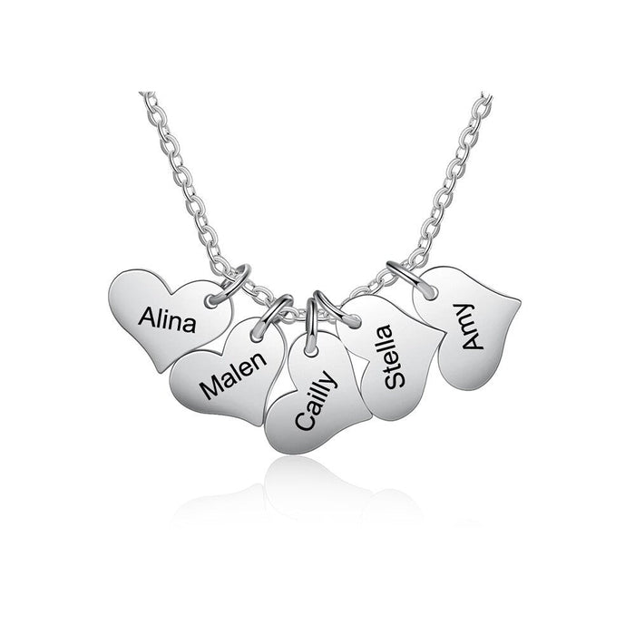 Personalized 5 Names Engraved Necklace