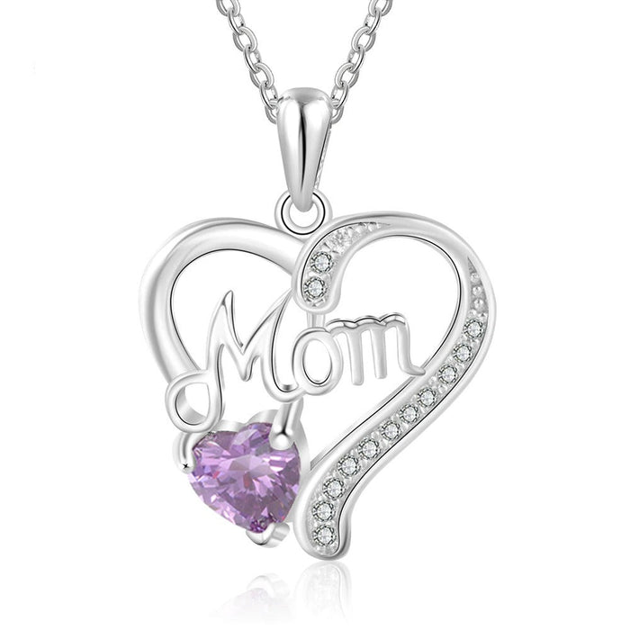 Personalized 1 Stone Elegant Heart Necklace
