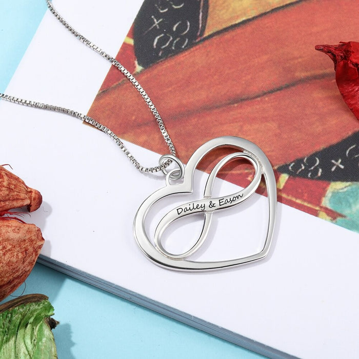 Personalized Infinity Heart Necklace