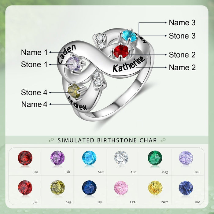 Personalized Infinity Name Engraved Ring