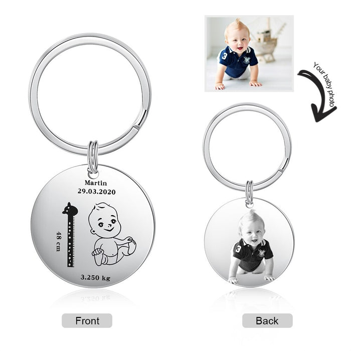 Baby Photo Engraving Personalized Keychain