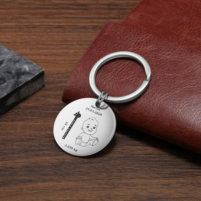 Baby Photo Engraving Personalized Keychain