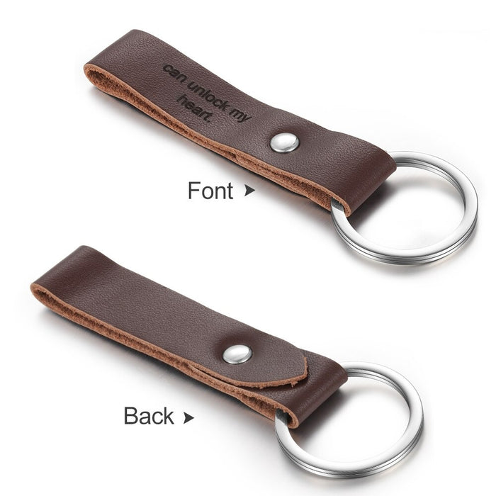 Personalized Brown Keychain With Name Engraved