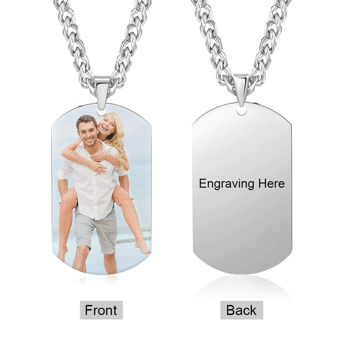 Personalized Memory 1 Photo Necklace For Men