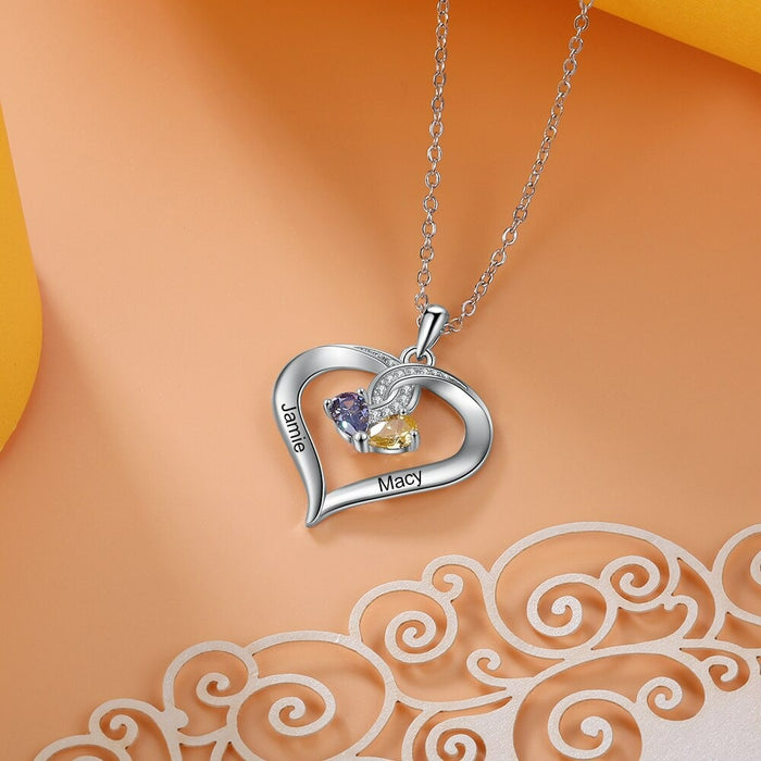 Personalized Name Engraved Heart-Shaped Pendant