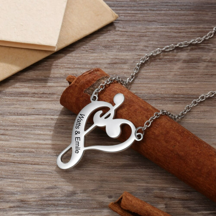 Personalized 2 Names Musical Pendant
