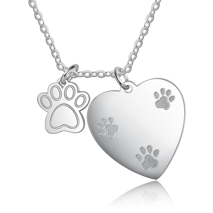 Personalized Pet Paw Engraving Necklace