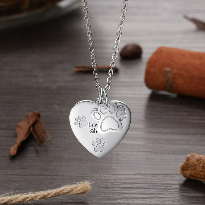 Personalized Pet Paw Engraving Necklace