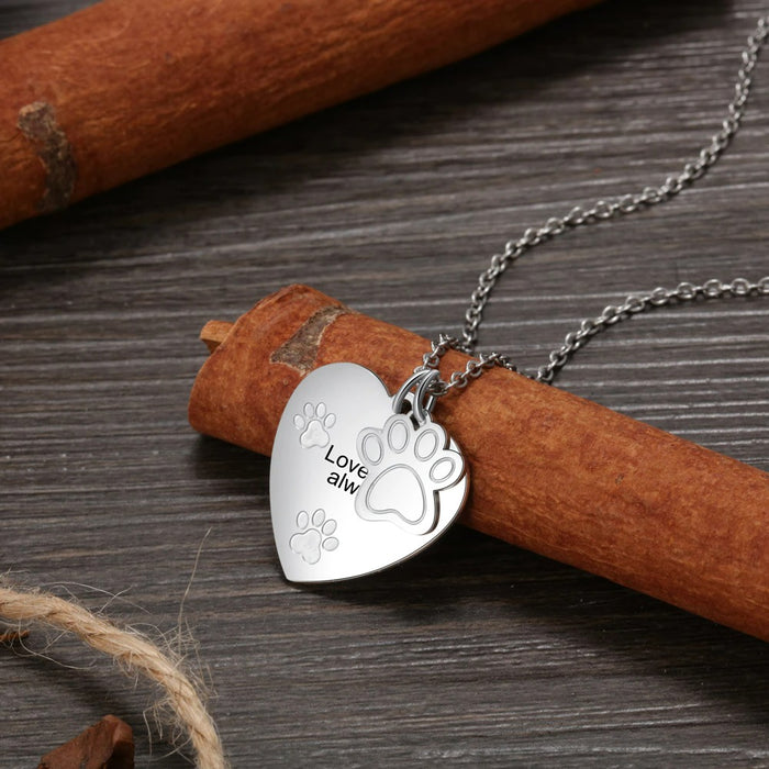 Personalized Pet Paw Engraving Necklace