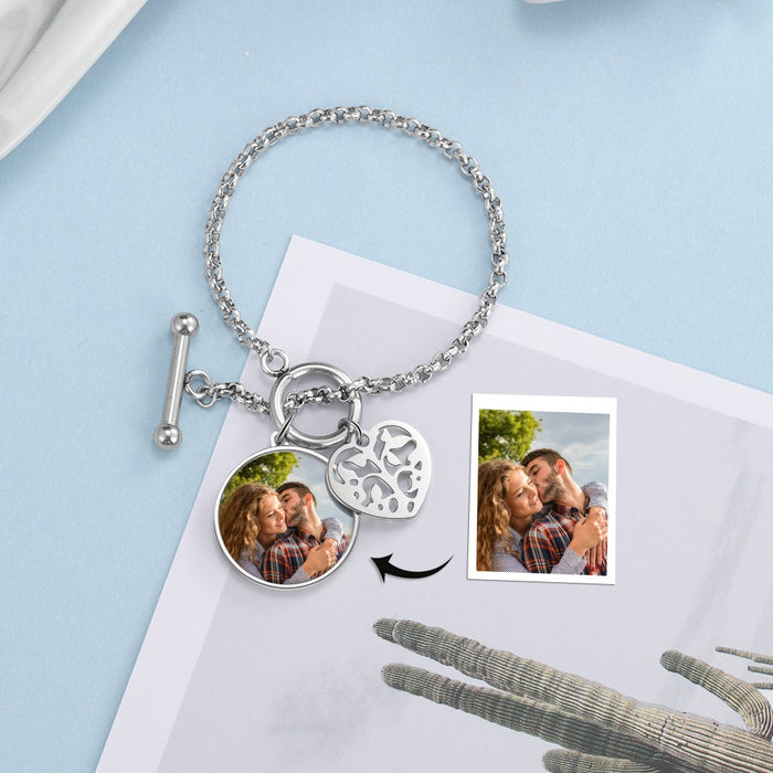 Personalized Photo Cordate Bracelet For Women