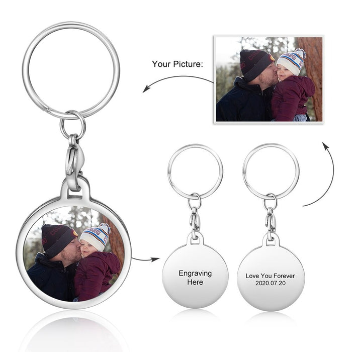 Personalized Photo Engraving Keychain For Women