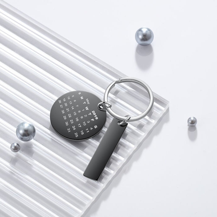 Personalized Steel Black Photo keychains