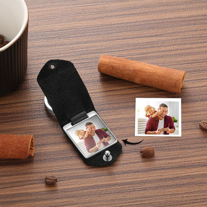 Personalized Photo Leather Keychain