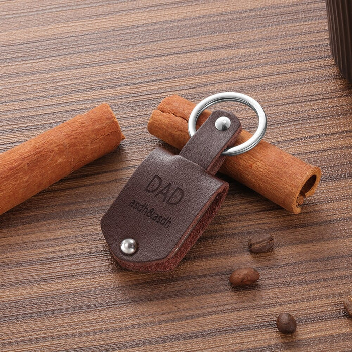 Personalized Photo Leather Keychains