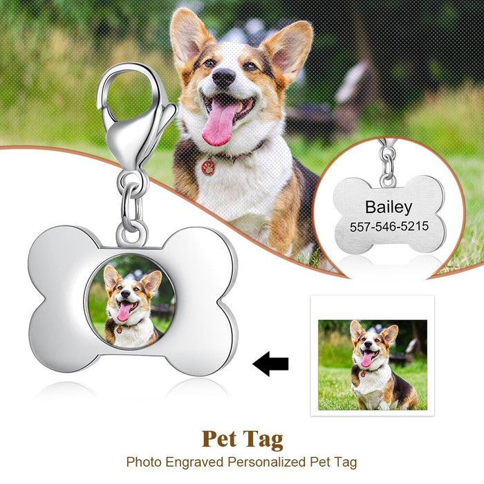 Personalized Photo Pet ID Tag Keychain