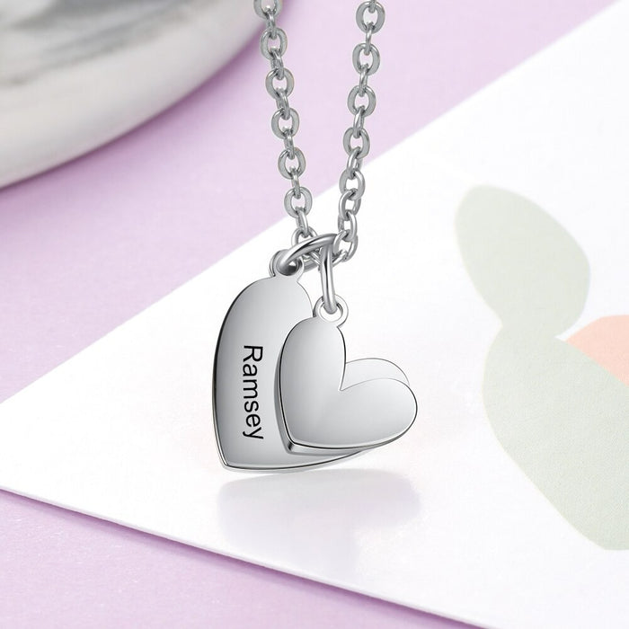 Stainless Steel 1 Name Customized Heart Necklace