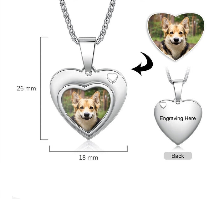 Stainless Steel Personalized Pet Photo Necklace