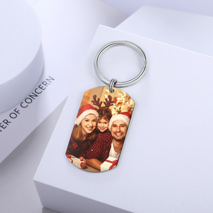 Stainless Steel Personalized Photo Keychain