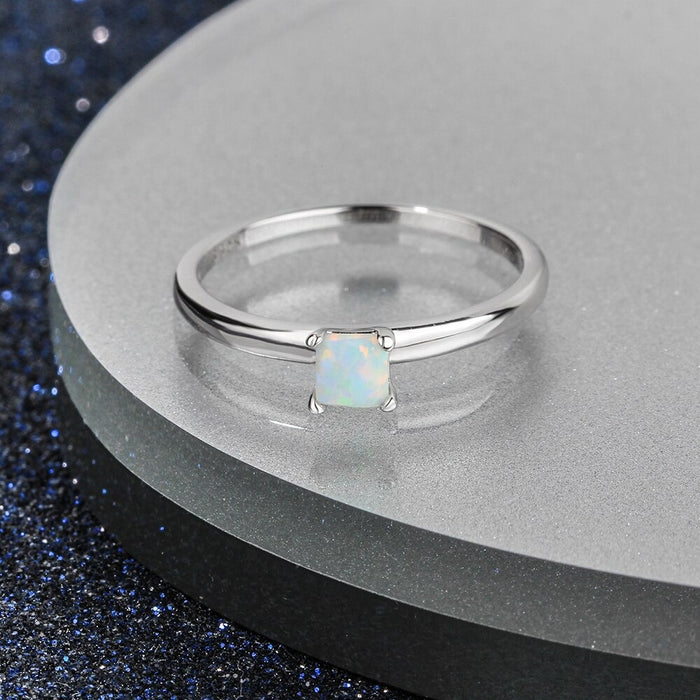 Square Shape Opal Rings For Women