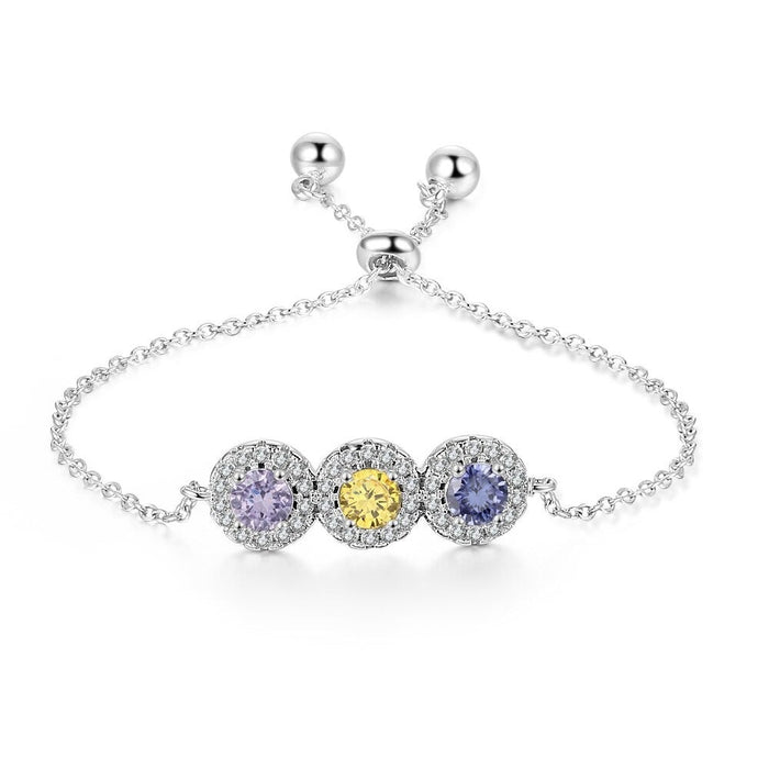 Luxury Personalized 3 Birthstone Bracelets
