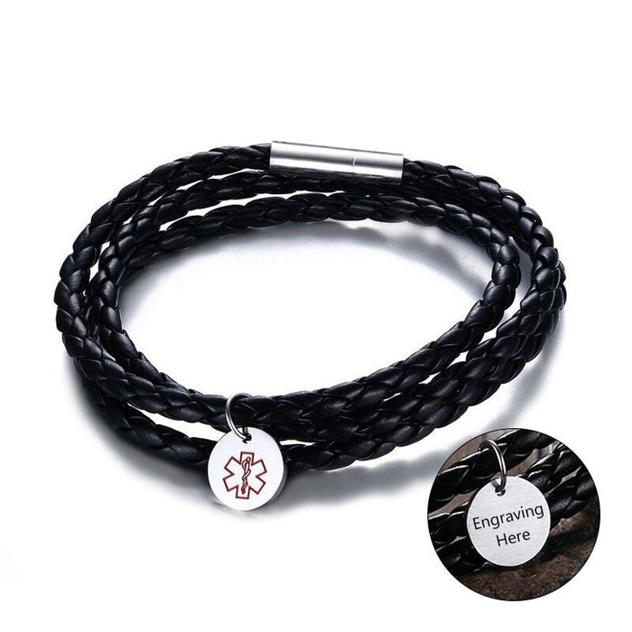 Personalized Engraved Leather Bracelet