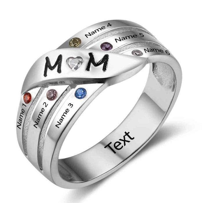 Personalize Birthstone Ring For Mom