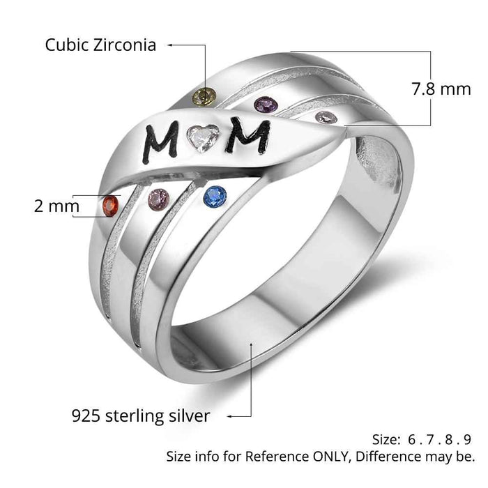 Personalize Birthstone Ring For Mom