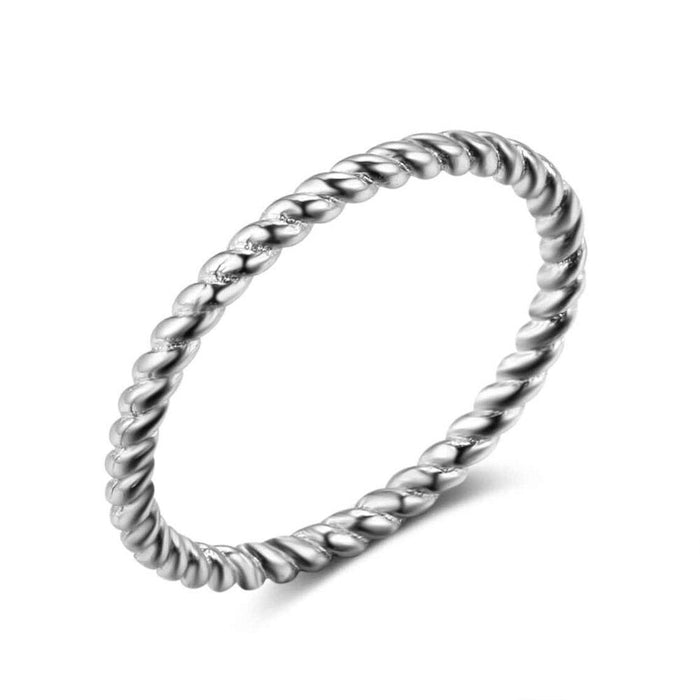 Sterling Silver Rope-Shape Rings For Women