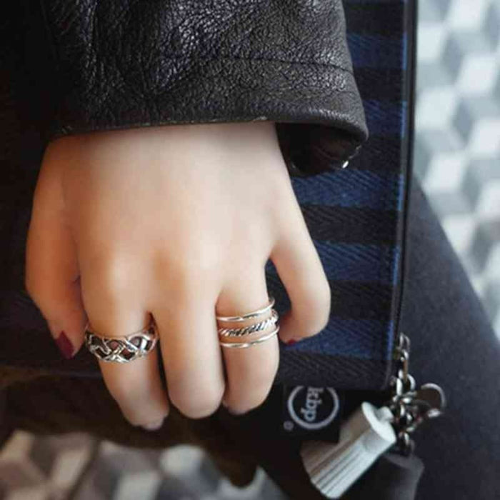 Open Adjustable Finger Ring With 3 Layers