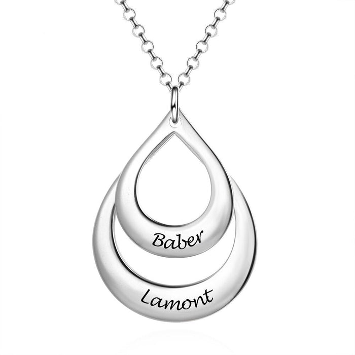 Personalized 2 Names Engraved Necklaces
